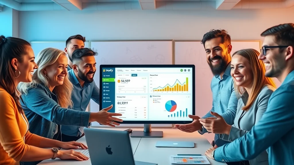 shopify commerce software team collaboration over ecommerce dashboard displaying sales channel insights