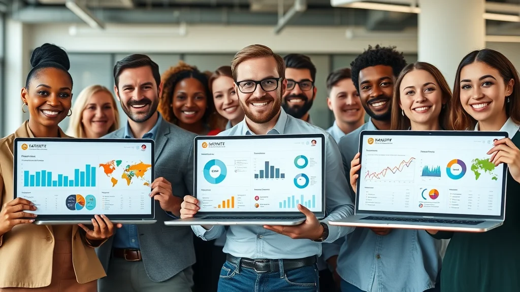 Team showcasing industry-specific business intelligence dashboards for real estate, finance, project management. Sector-focused analytics visualized.