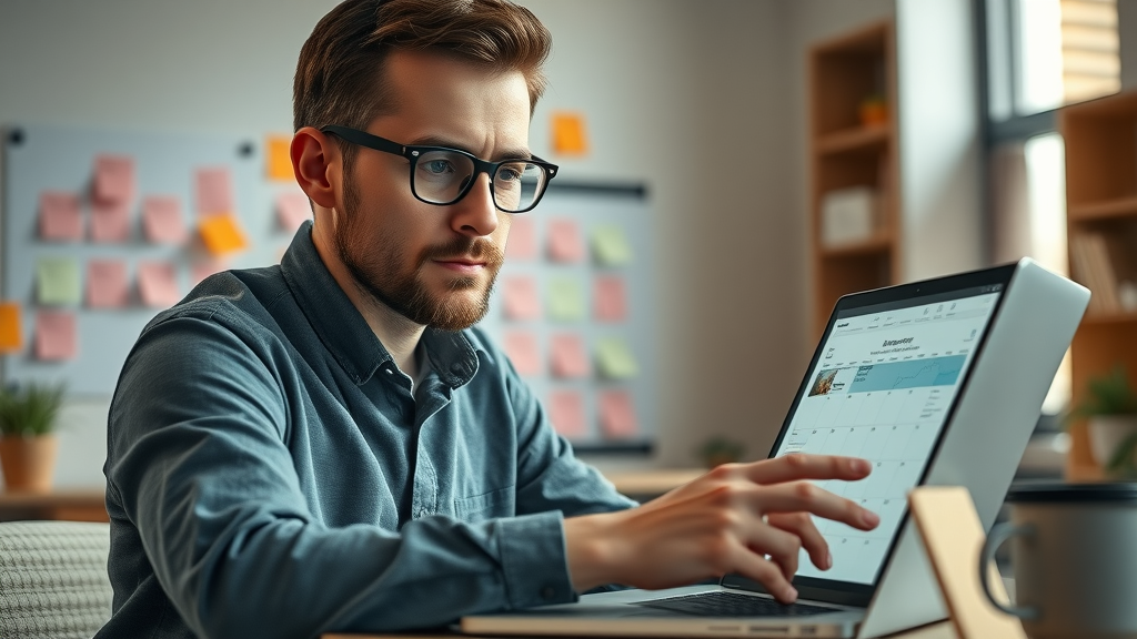 content marketing strategy planning digital marketer content calendar on laptop