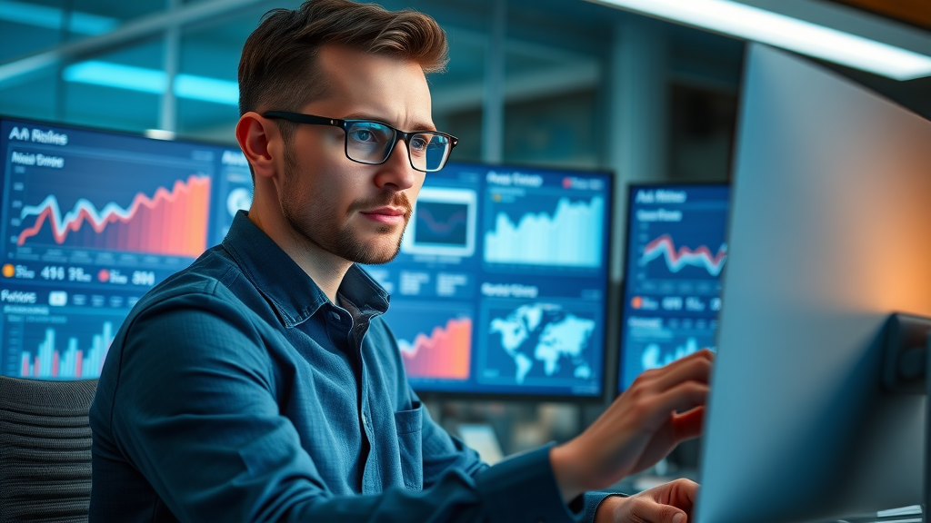 modern digital marketer reviewing affiliate program dashboard for commission growth