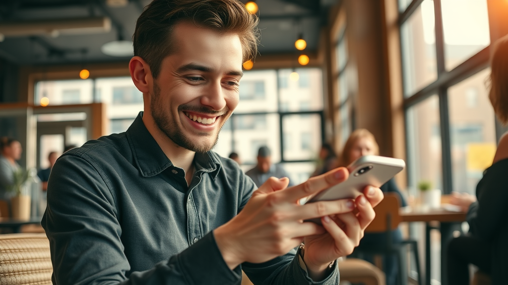 influencer creating effective social media post for content marketing campaign, coffee shop