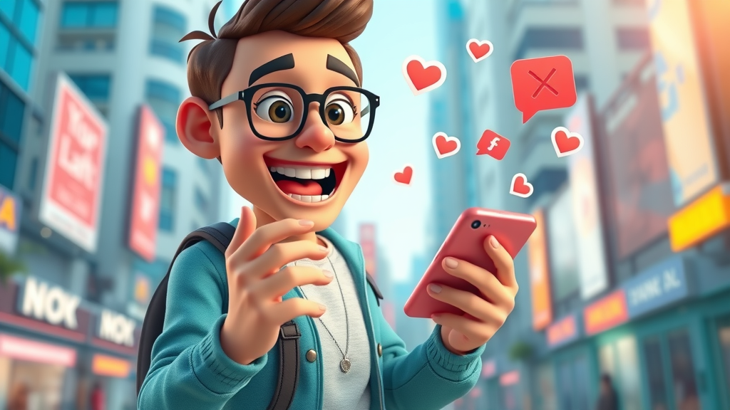 Influencer demonstrating affiliate links on social media using a smartphone