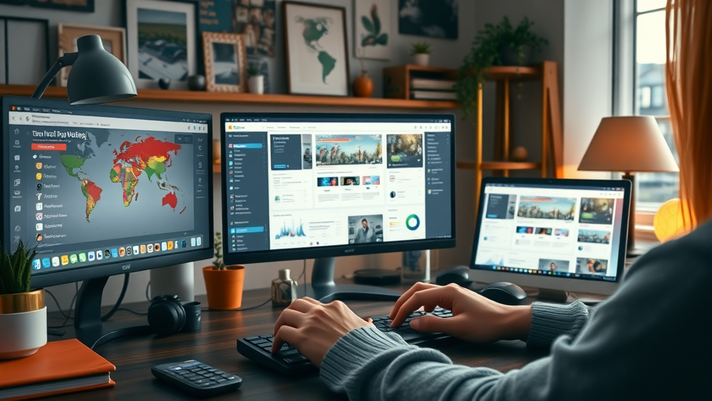 organized desktop with content creation and analytics tools for content marketing strategy