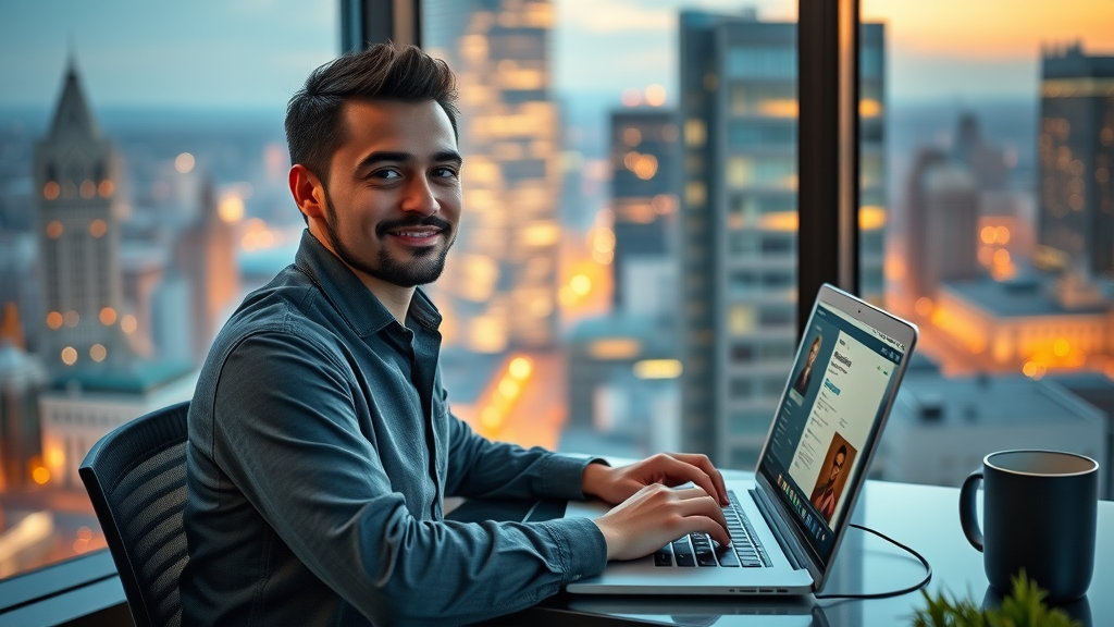 professional freelancer browsing freelance job platforms, exploring ways to make money online