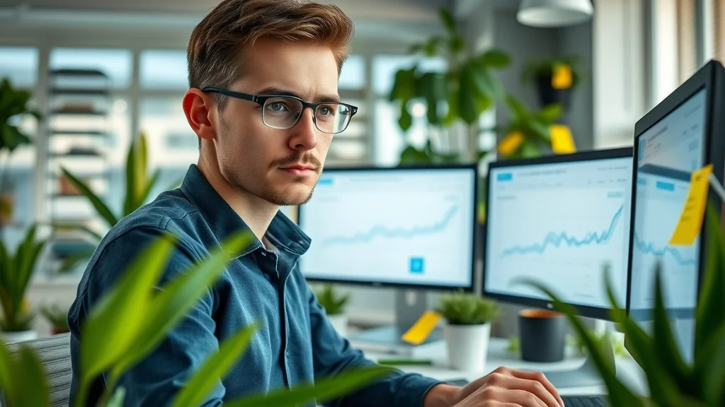 SEO affiliate marketing strategist reviewing keyword trend data on monitors