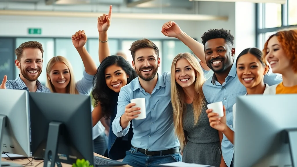 Diverse affiliate marketers using the master affiliate profits system for fast earnings in a modern coworking space