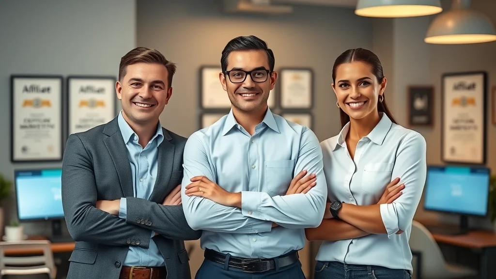 Omar Martin, Melinda Martin, and John Thornhill: master affiliate profits mentors, professional affiliate marketing experts, office environment